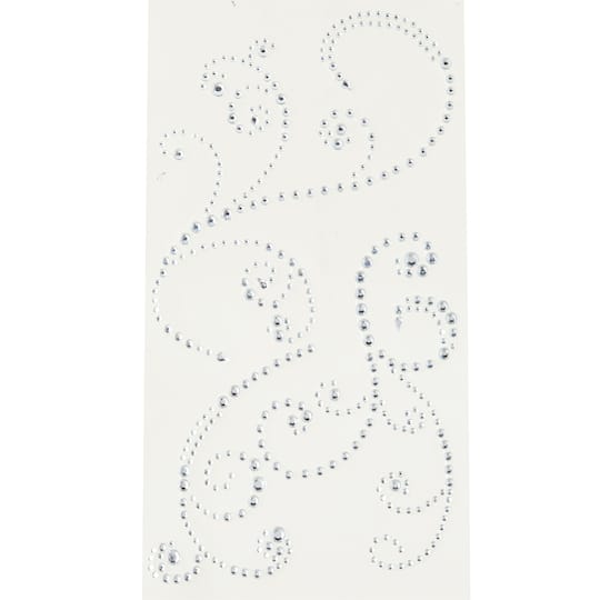12 Packs: 3 ct. (36 total) Large Clear Flourish Adhesive Rhinestones by Recollections™